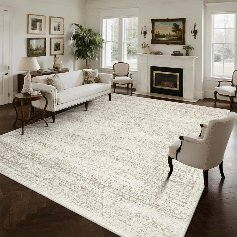 Srugn Washable Rugs 10×14 Area Rugs for Living Room